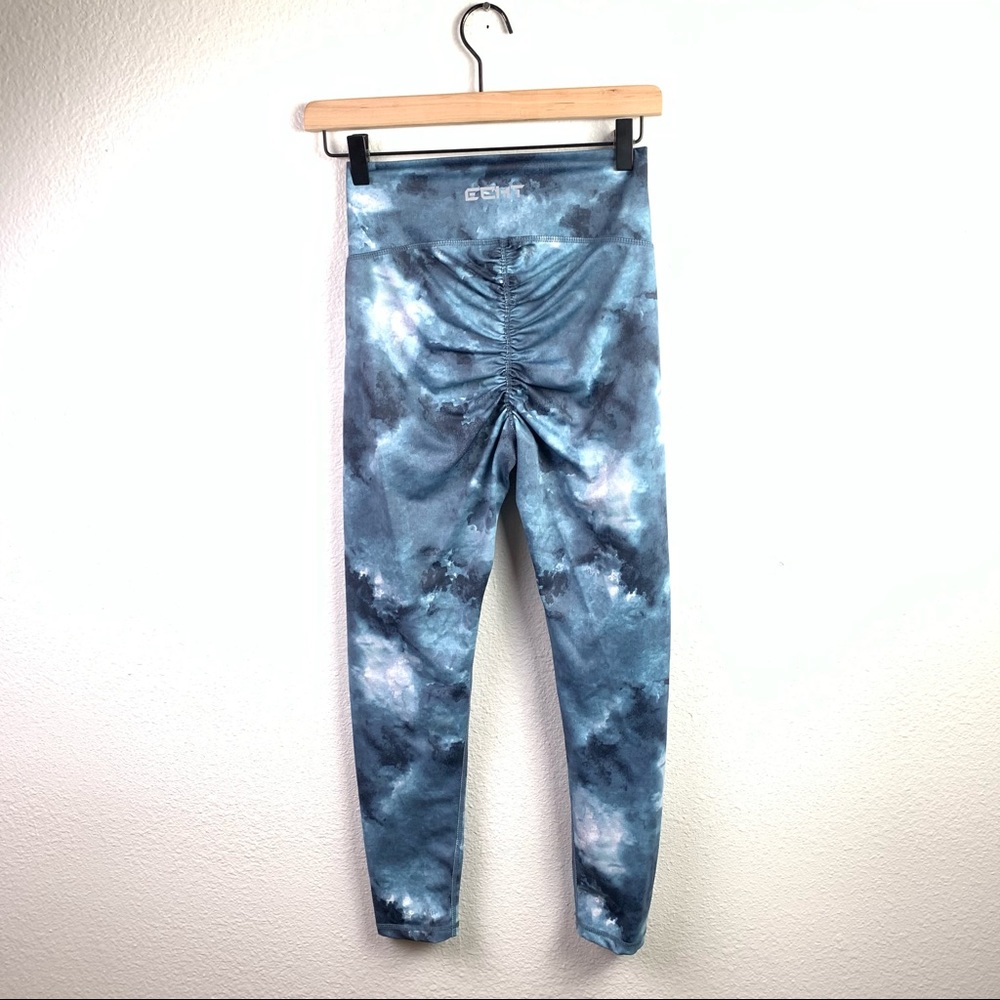 ECHT Coral Scrunch Leggings , turquoise tie dye